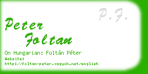 peter foltan business card